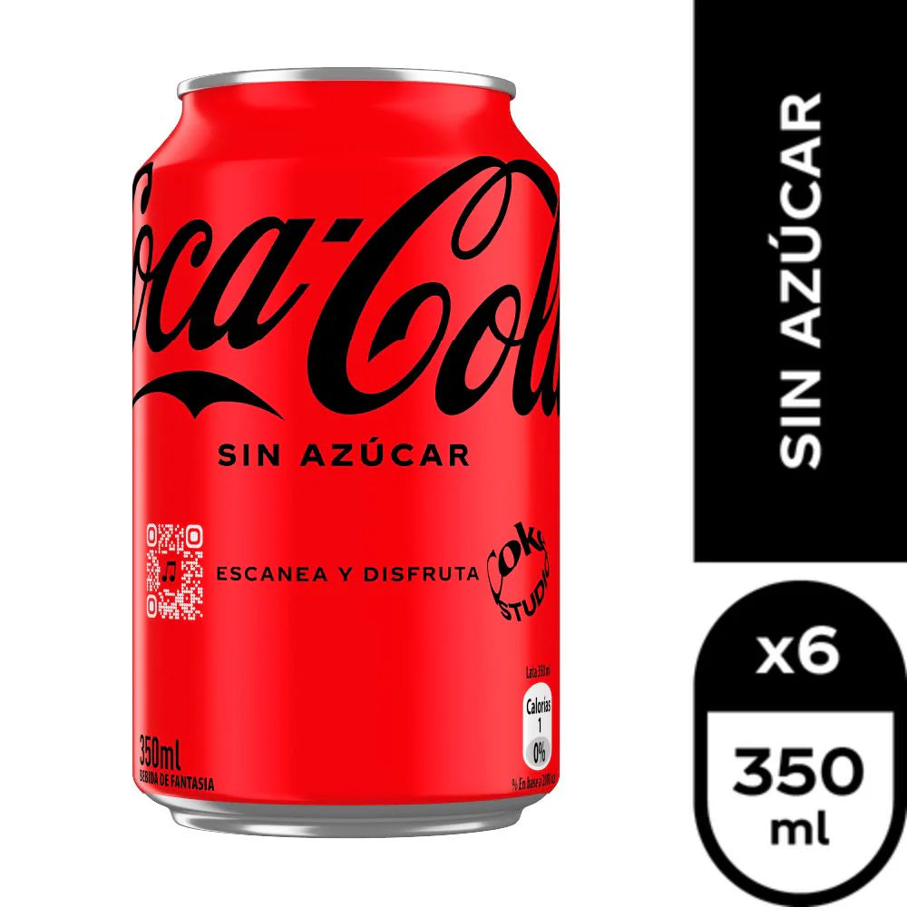 Coca-Cola Sin Azúcar Lata 350 ml x6