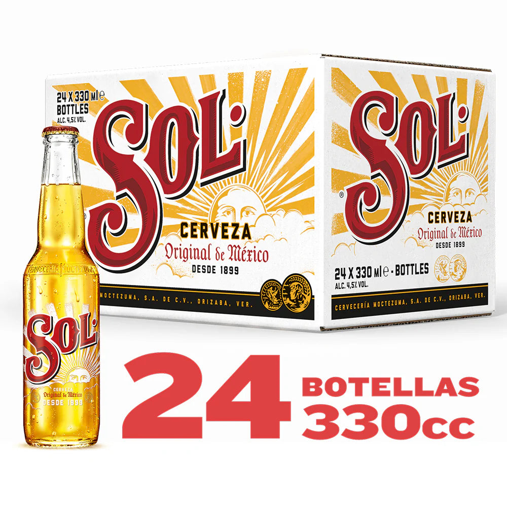 CERVEZA SOL BOTELLÍN 355CC (24 UNIDADES)