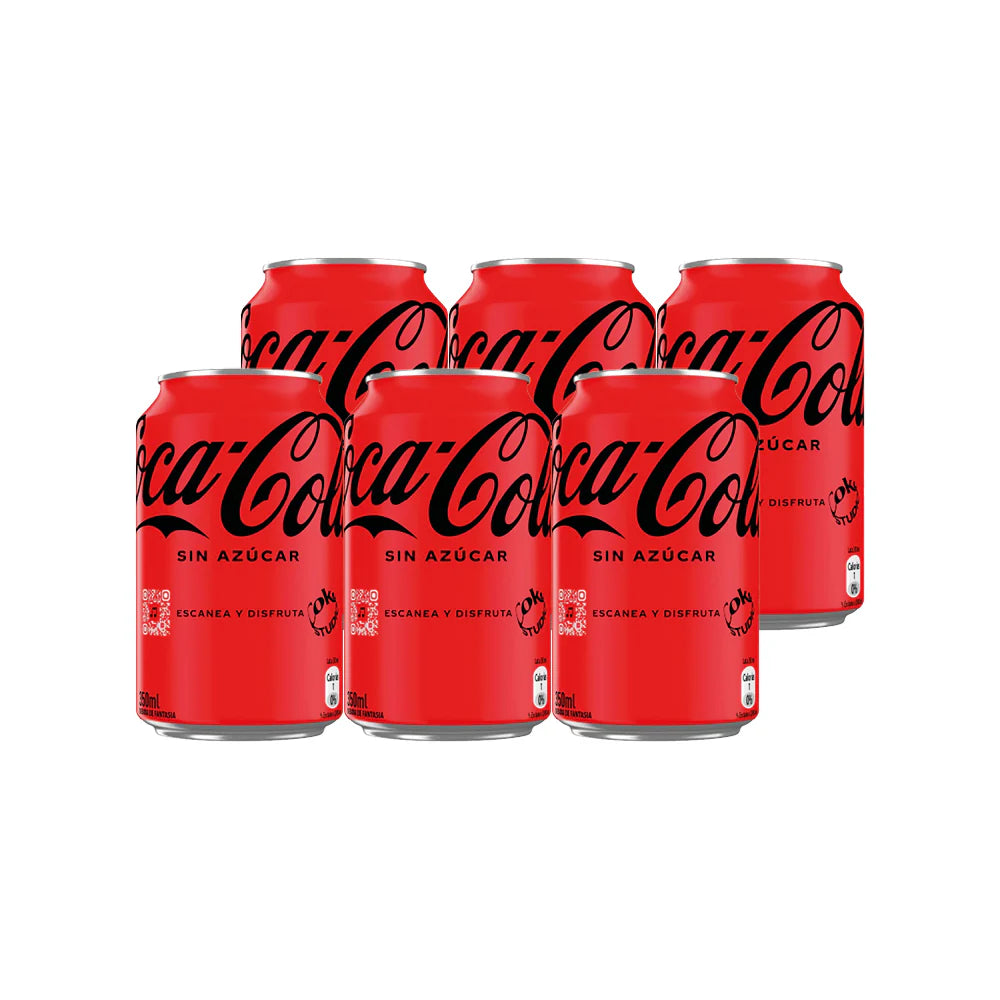 Coca-Cola Sin Azúcar Lata 350 ml x6