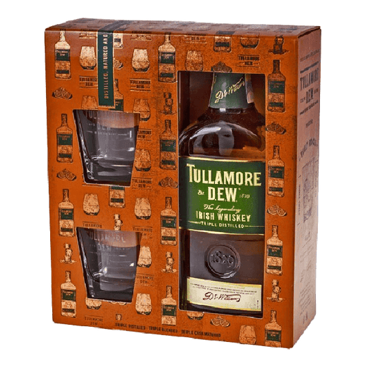 PACK WHISKY IRLANDÉS TULLAMORE D.E.W 700CC + 2 VASOS