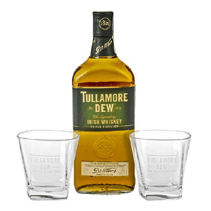 PACK WHISKY IRLANDÉS TULLAMORE D.E.W 700CC + 2 VASOS