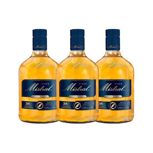 3X PISCO MISTRAL AÑEJADO EN ROBLE 35º 1000CC