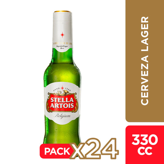 CERVEZA STELLA ARTOIS BOTELLÍN 330CC (24 UNIDADES)