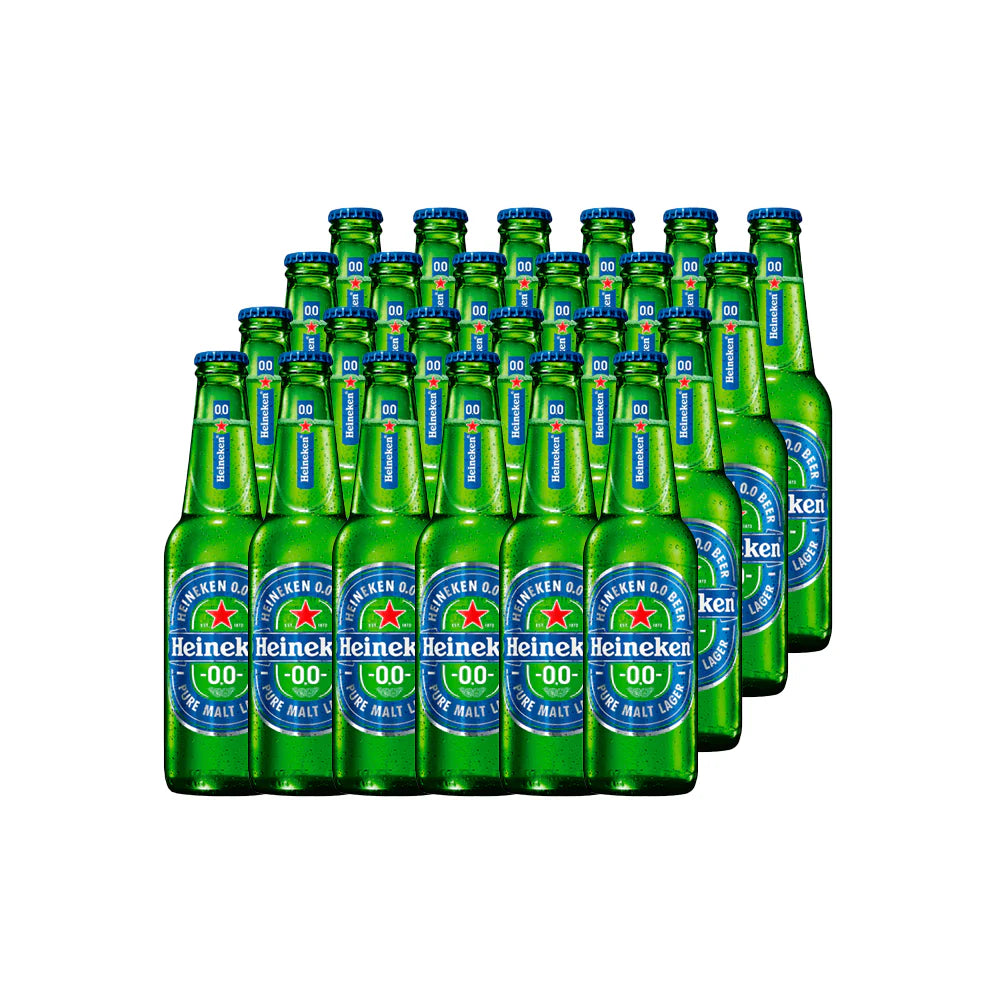 CERVEZA HEINEKEN CERO BOTELLÍN 330CC (24 UNIDADES)