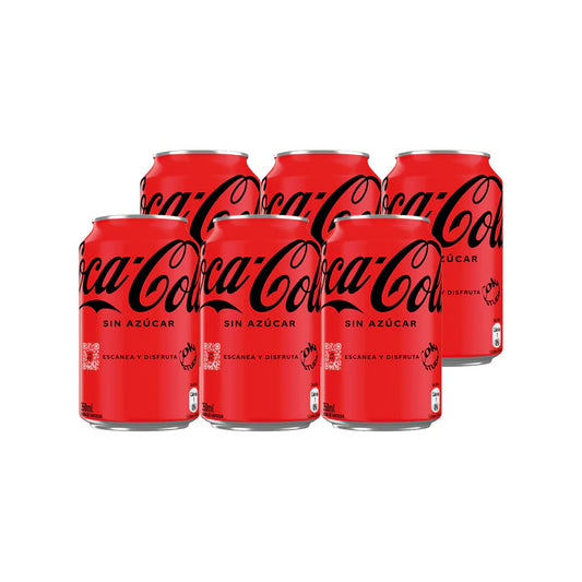 Coca-Cola Sin Azúcar Lata 350 ml x6