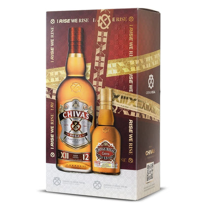 PACK WHISKY CHIVAS REGAL 12 AÑOS 40º BOTELLA 750CC + WHISKY CHIVAS EXTRA 13 AÑOS MINI 200CC