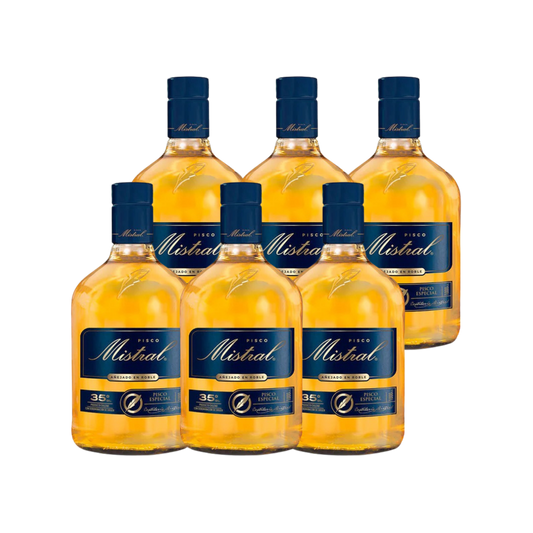 6X PISCO MISTRAL AÑEJADO EN ROBLE 35º 1000CC
